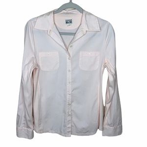 Converse All Star button down shirt in baby pink size M